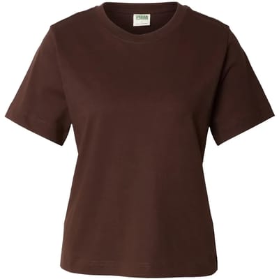 Urban Classics - Organic Boxy Dames Tshirt - S - Bruin