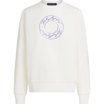 Karl Lagerfeld Big Luna Print Sweatshirt Snow White Taglia: XS | Maglie a manica lunga Outlet | Donna | Bianco
