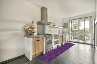 Keukenloper - Loper keuken - Verf - Paars - Patronen - 300x50 cm - Keukenloper vinyl