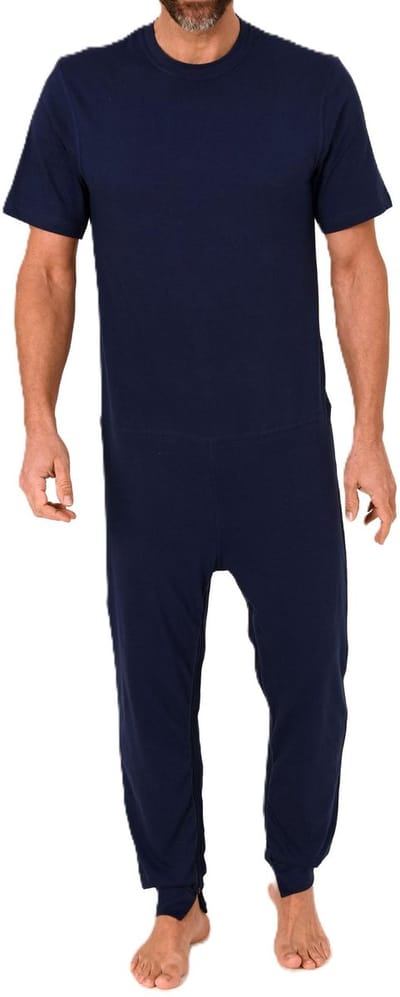 Voedingsoverall herenpyjama met korte mouwen, lange pijpen en ritssluiting op het been