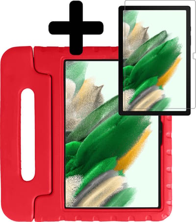 Hoes - Geschikt voor Samsung Galaxy Tab A8 - Met Screenprotector - Kinderhoes Shockproof Bumper - Kidsproof Case - Tablet Hoesje - Kinder Hoesje Cover - Rood
