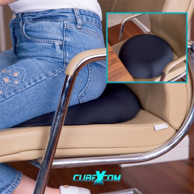 CUBEXCOM® Zitkussen, Ringkussen, Stuitkussen, Stoelkussen, Zitkussen Orthopedisch, Ergonomisch Zitkussen, Zitring, Zitkussen Auto, Donutkussen, 43x43x9 CM, ZWART