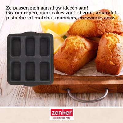 Mal 6 financiers 26 x 22 cm Zenker Siliconen glasvezel