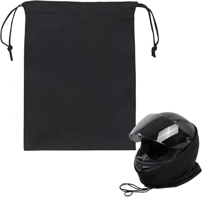 Helm Opbergtas - Helmhoes Trekkoord - Helm Beschermen - Universele Pasvorm - 10 x 10 x 1 cm - Zwart