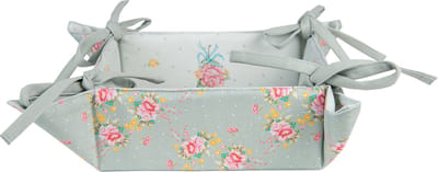 Clayre & Eef Broodmand 35x35x8 cm Groen Katoen Bloemen Cadeau keuken