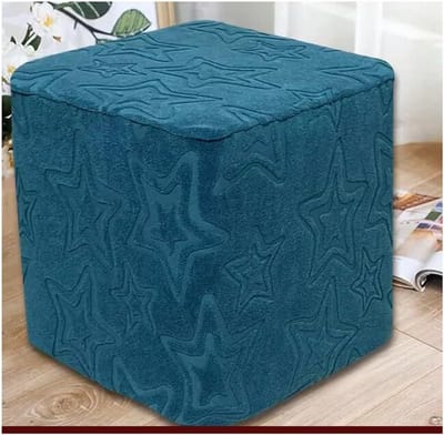 Poef Hoezen - Voetenbank Beschermers - Meubels Vernieuwen - Jacquard Stretch Stof - 30x25cm - Grijs