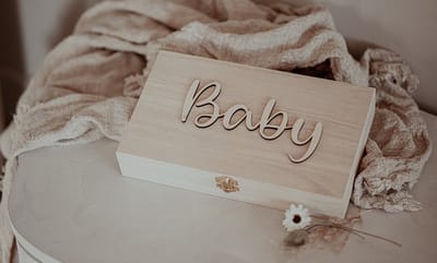 BolleToet - XL houten kistje 'Baby' - opbergkistje - echo foto's - zwangerschap