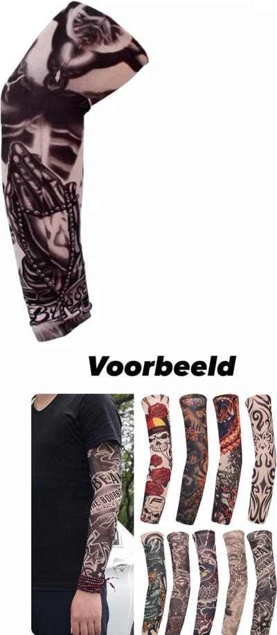 Akyol - tattoe sleeve - tatoeage - sleeve mouw - 1 stuk - tattoo mouw - sleeve - carnaval - carnaval outfit - halloween - tattoo
