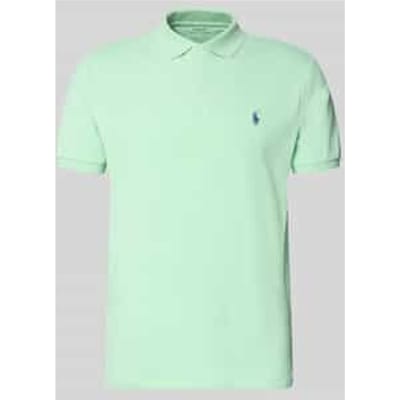 Costum slim fit poloshirt van katoenmix