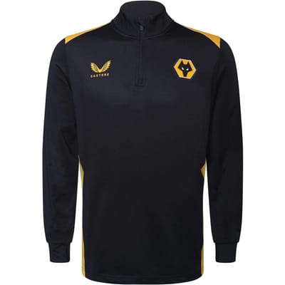 Castore Trainingsjack met kwartrits voor heren van Wolverhampton Wanderers FC (Kaviaar/Oudgoud)