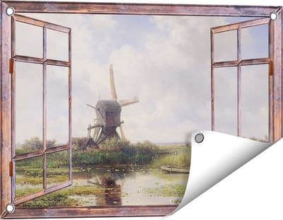 Gards Tuinposter Doorkijk In ’t Gein bij Abcoude - Willem Roelofs - 60x40 cm - Tuindoek - Tuindecoratie - Wanddecoratie buiten - Tuinschilderij