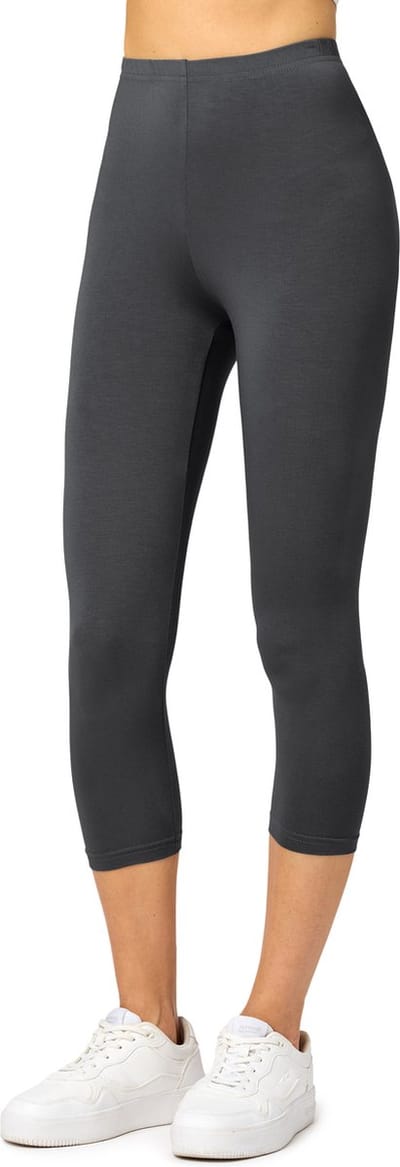 Merry Style MS-MS10-144-LE Dames Capri Leggings - Sport - Vrijetijdsbroek - 3/4 Lengte - Viscose - Sporbroek - Yogabroek - Grafiet - XS
