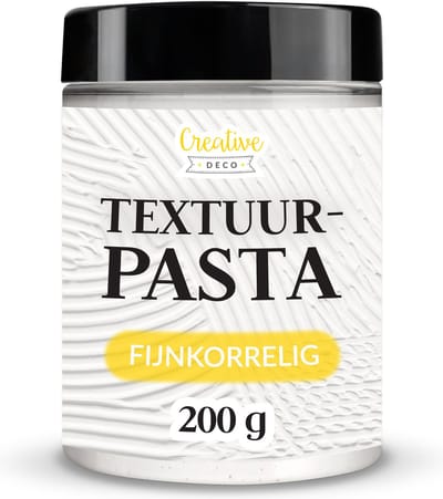 Creative Deco Structuurpasta Fijnkorrelig 200 g | Witte Fijne Pasta voor Kunstprojecten voor Acrylverf Eenvoudig te Gebruiken met een Spatel Voor het Creëren van 3D-effecten, Structuren, Texturen