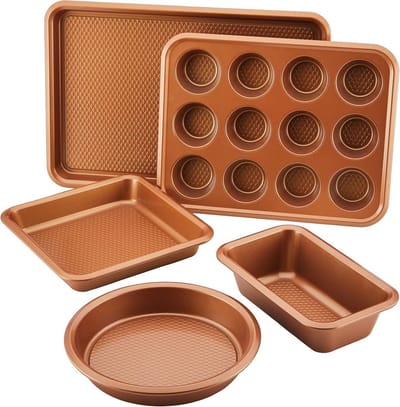 Bakvorm Set - Bakgerei Set - Bakken Thuis - Diamant Textuur Non-stick - 11 x 17 Inch Koekjesvorm - Koper