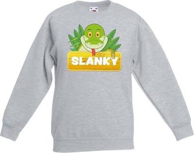 Slanky de slang sweater grijs voor kinderen - unisex - slangen trui - kinderkleding / kleding 98/104