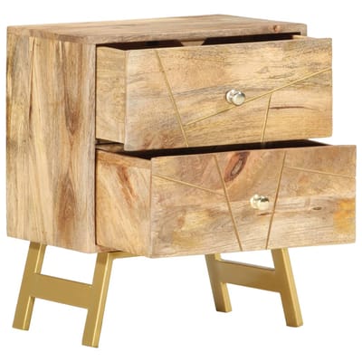 vidaXL - Nachtkastje - 40x30x50 - cm - massief - mangohout