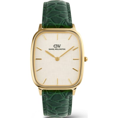 Daniel Wellington DW Watch Marlon Green Croc Belly Linen Gold 32mm