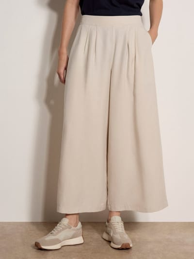 Slub linnen broek met wijde pijpen
