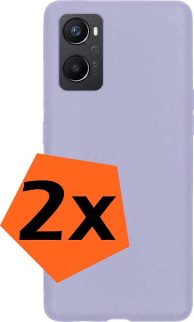 Hoes - 2 Stuks - Geschikt voor OPPO A76 - Sterk & Shockproof - Case Siliconen - Back Cover - Telefoon Hoes - Lila