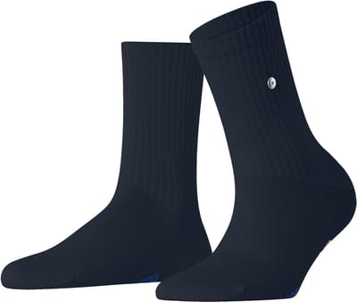 Burlington Fleet Street eenkleurig katoen sokken dames blauw - maat 36-41