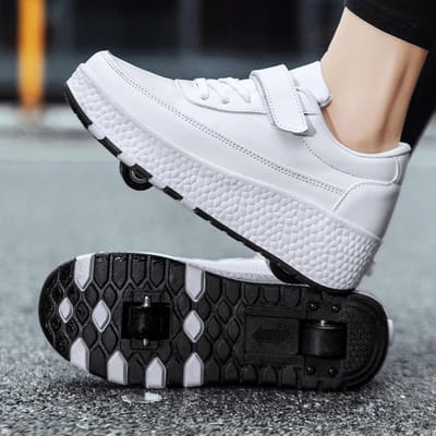 Dubbele Wielen Wegloop Schoenen, Beginner Skates, Jongens en Meisjes, Studenten, Tieners, Wiel Schoenen, Dubbeldoel Schoenen, Lichtgewicht 41