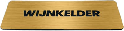 Deurbordje Goud-look met tekst wijnkelder - Formaat 150 x 50 mm x 1,6 mm - Zelfklevend | Luxe uitstraling | Geborstelde Gouden toplaag | Gratis Verzending | Decoporta