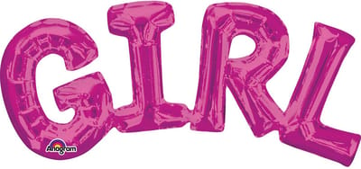 "Girl" Roze Folie Ballon 55 x25 cm