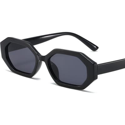 Vintage Zeshoekige Zonnebril Klein Montuur Punk Luxe Designer Luipaard Hip Hop Brillen Voor Vrouwen Mannen