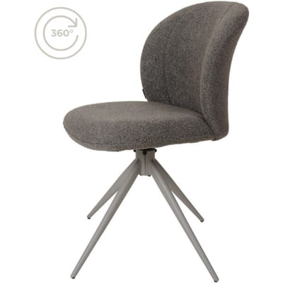 Eetkamerstoel Cosmo Bouclé Brown - Moderne Kuipstoel in Hotel Chique / Scandinavische Stijl