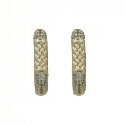 Stipp Hoop Earrings Gold 14K