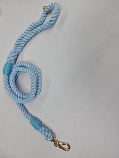 Cavlicious® - honden leiband - hondenriem - zacht katoen - 1.50m - lichtblauw