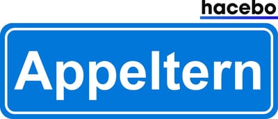 Hacebo - Plaatsnaam Sticker - 29x10 CM - Appeltern sticker - Verkeersborden sticker - grappige cadeaus - Appeltern