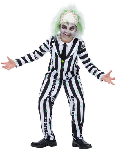 Smiffys - Beetlejuice Kinder Kostuum - Kids tm 12 jaar - Zwart/Wit