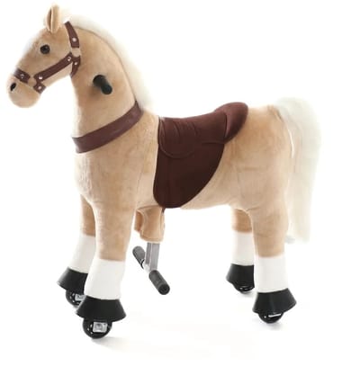 Vrooomy Mechanisch Speelgoed Paard XS - 3 tot 5 jaar - Jongens en meisjes - Rijpaard - Beige