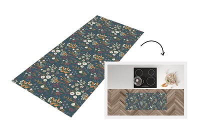 Keukenloper - Loper keuken - Patronen - Bloemen - Flora - 120x50 cm - Keukenloper vinyl