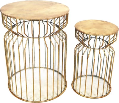 DKNC - Tafel Galal - metaal - 38.5x50cm - Set van 2 - Goud