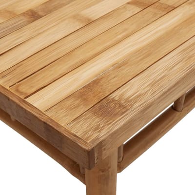 Salontafel Bamboe - Bijzettafel Woonkamer - Ontspannen Zitten - Duurzaam Natuurlijk Materiaal - 45x45x35 cm - Bruin