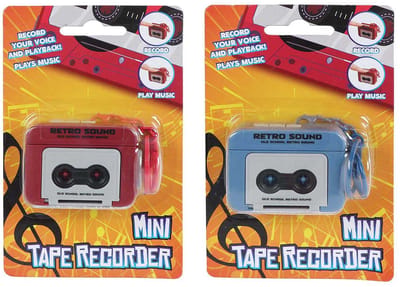 Mini Tape recorder sleutelhanger 5,5cm