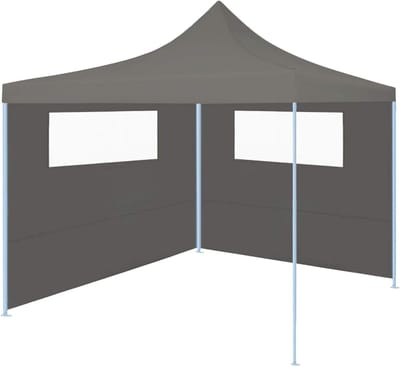 Tuinpaviljoen Zijwanden - Tent Wanden - Feestelijke Evenementen - Met Ramen - 4.5 x 2.1m - Antraciet