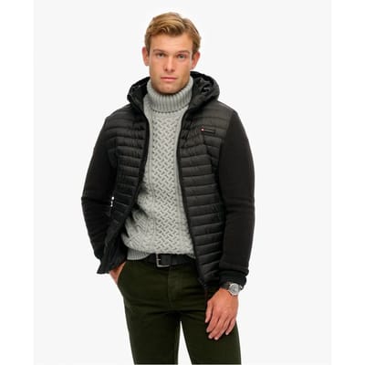 Superdry - Storm Hybrid fleecejack met capuchon - Heren - Gewatteerde jassen