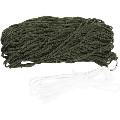 Buiten Hangmat Mesh Hangmat Kamperen Eén Persoon Simpele Nylon Net Hangmat met Touw black