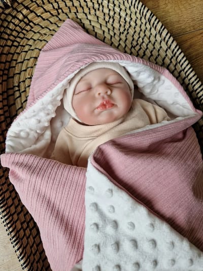 Wikkeldeken - Omslagdoek - Badcape - Army Green - Minky - 70x70cm / Baby Creaties