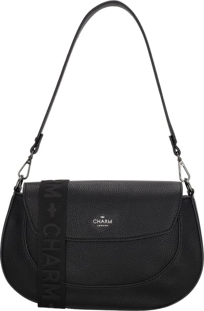 Charm London Montmartre Schoudertas Dames - Crossbodytas met verstelbare en afneembare schouderband - Tas van Imitatieleder - Zwart