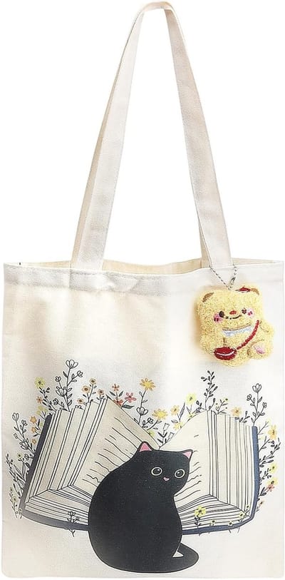 Vouwbare Stoffen Schoudertas voor Vrouwen - Herbruikbare Grote Winkeltas van 40 x 30 cm, Ideaal voor Boodschappen en Dagelijks Gebruik