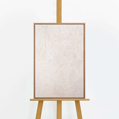 YS Schilderij "Het Fluisteren van de Tijd" - Handgeschilderd canvas schilderij - Wanddecoratie Moderne kunst - Beige - Blauw - Muurdecoratie woonkamer - Slaapkamer decoratie - Kamer accessoires - Abstract schilderij met blauw Wood 60x40