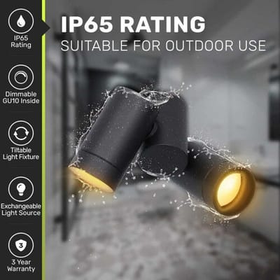 HOFTRONIC - Silva LED Plafondlamp 2 spots Zwart - 2700K warm wit licht - Draaibaar en Dimbaar - 2 lichts - GU10 - Plafondspot woonkamer en gang - Opbouwspot verlichting