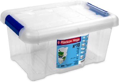 Hega Hogar Opbergbox - met deksel - 29 x 20 x 15 cm - 5 Liter - Opbergbakken - Transparant