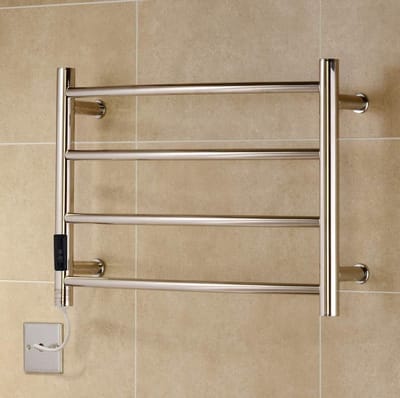 Elektrische Handdoekradiator - Handdoekrek Badkamer - Handdoeken Drogen - Roestvrij Staal - 60x42 cm - Chroom