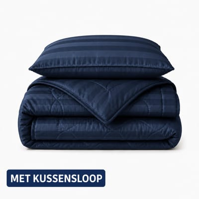 Dekbed Zonder Overtrek 140x200 cm - Navy - Hotel Velvet – Met Kussensloop - Wasbaar - Hoesloos Dekbed