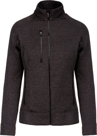 Kariban Heather damesvest met rits K9107 - Dark Grey Melange - XXL